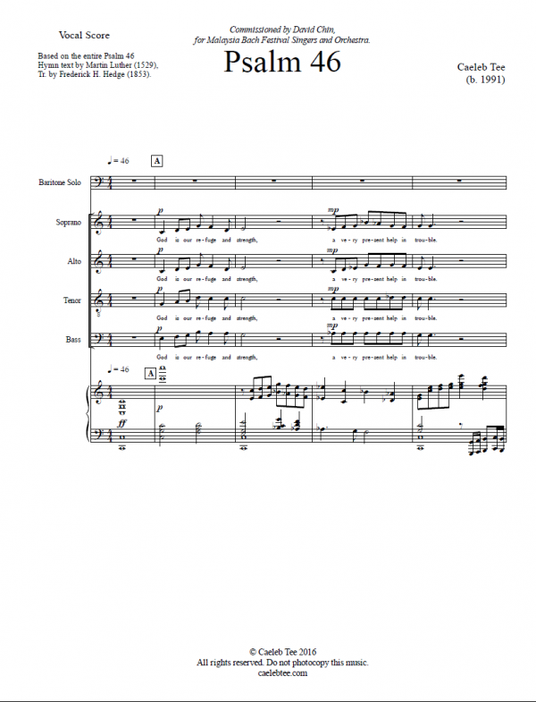 Psalm 46 - choir and piano reduction