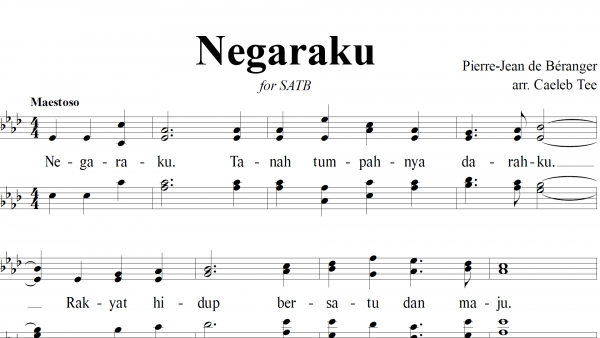 Negaraku (arr.) - for SATB a cappella